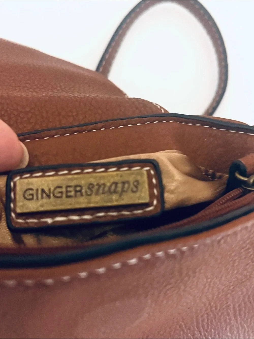 Ginger Snaps Brown Women’s Crossbody Mini Bag with Decorative Studs